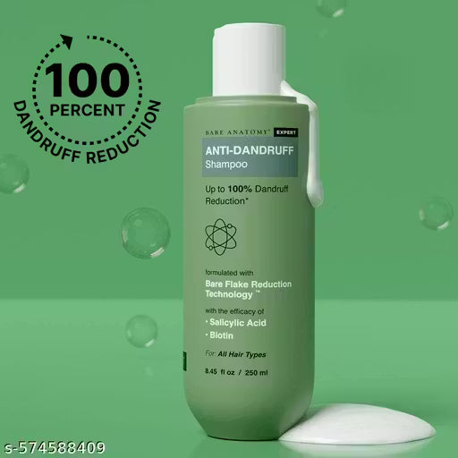 BARE ANATOMY Anti-Dandruff Shampoo - Strengthens Hair with Salicylic Acid & Biotin (250 ml)